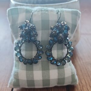 Elegant Blue Beaded Earrings